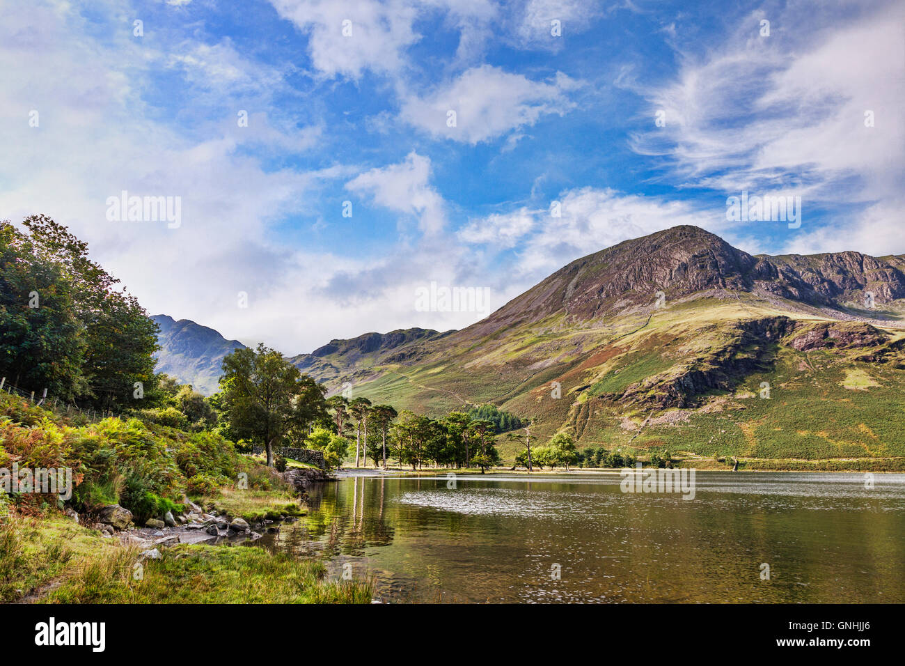 Lake Buttermere, Hay Stacks and High Stile, Lake District National Park, Cumbria, England, UK Stock Photo