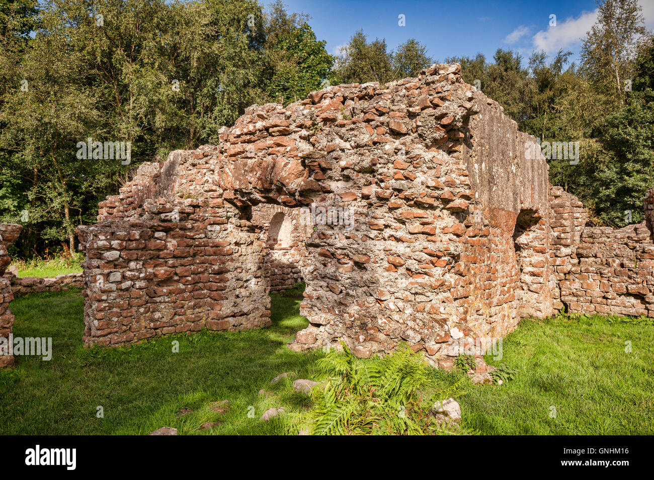 Ruins of the Roman bath house at Glannoventa, the modern Ravenglass, in Cumbria, England, UK Stock Photo