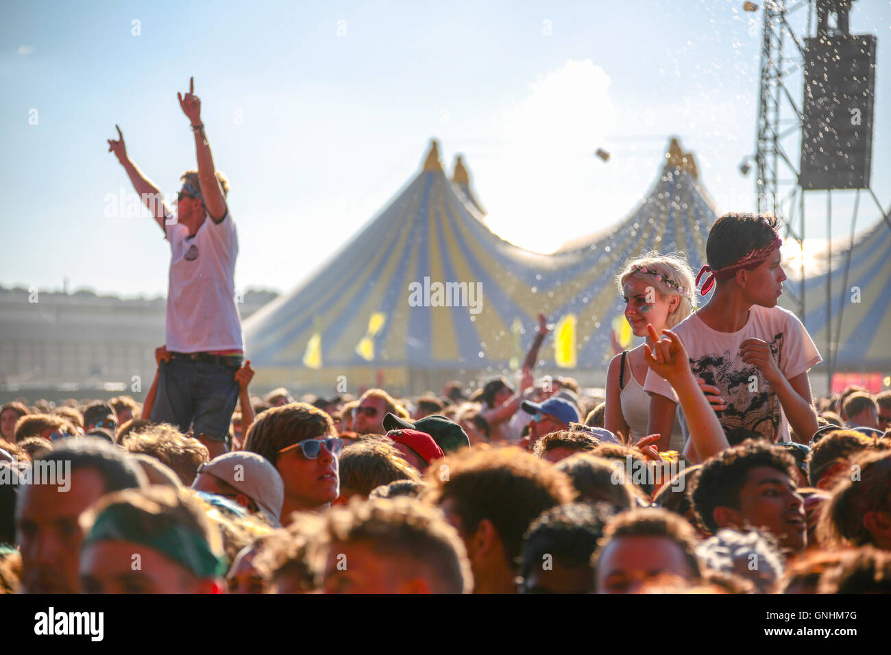 Festival goers on day 1 of the 2016 Reading Festival. Picture date: Friday August 26, 2016. Photo credit should read: Roger Garf Stock Photo