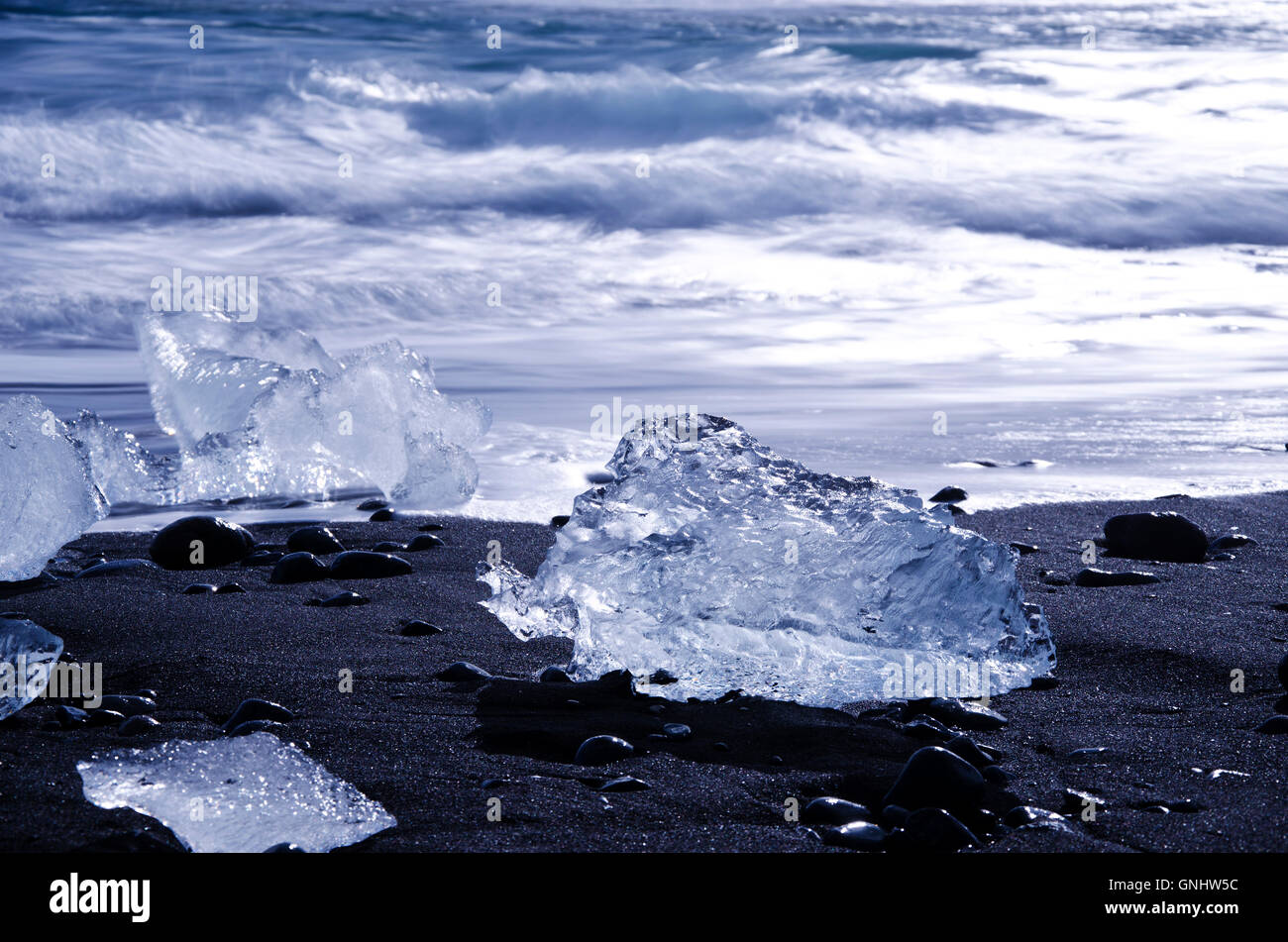 Icelandic icy beach Stock Photo Alamy