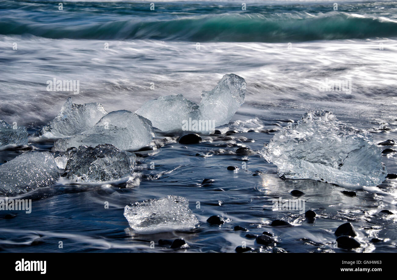 Icelandic icy beach Stock Photo Alamy