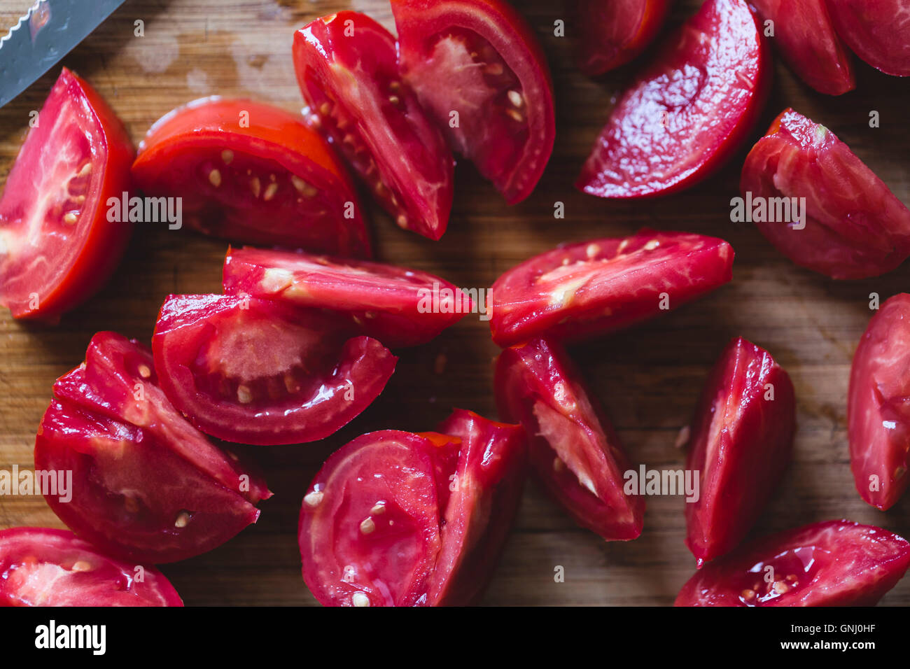 Sliced tomatoes Stock Photo