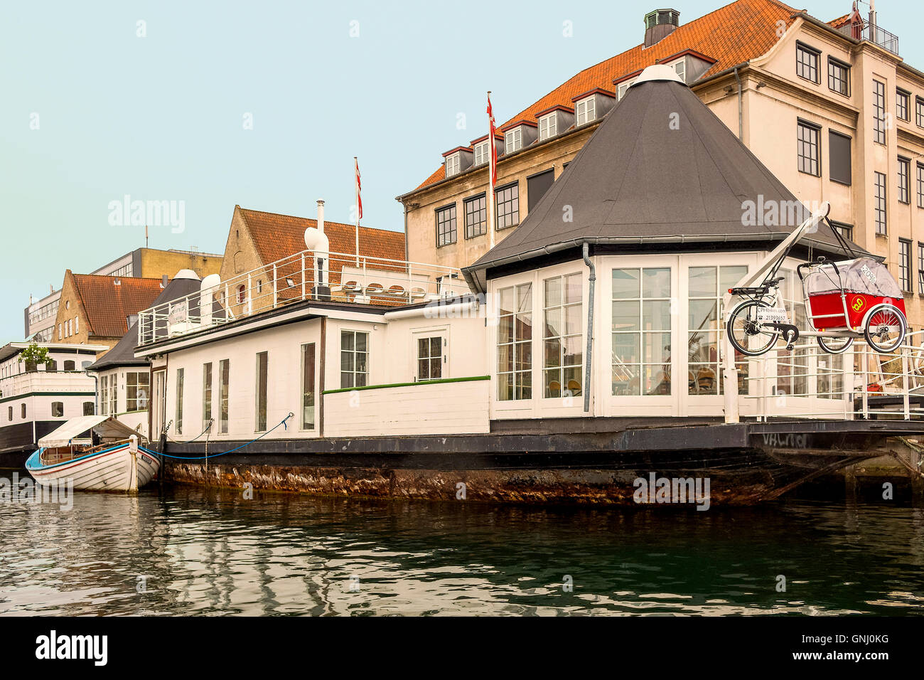 Houses On The canal Bank Copenhagen Denmark Stock Photo
