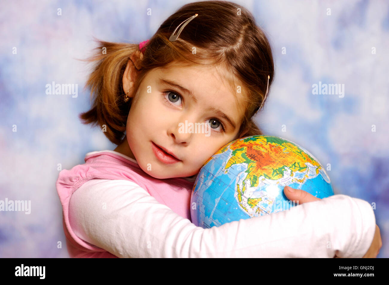 Girl Holding Earth Planet Globe Save The Earth For Future Generations Concept Stock Photo Alamy