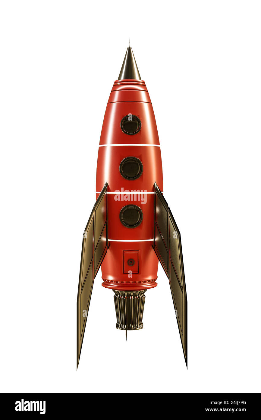 3d illustration of a space rocket isolated on white background Stock ...