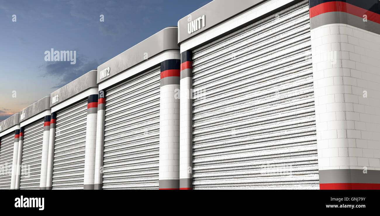 Self Storage 3d Example 3d illustration of self storage isolated on white background Stock ...