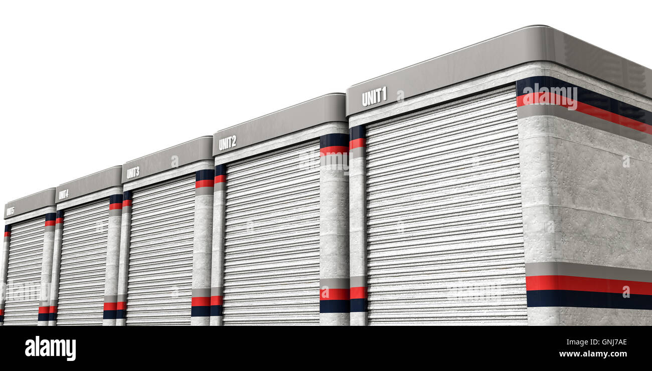 Self Storage 3d Example 3d illustration of self storage isolated on white background Stock ...
