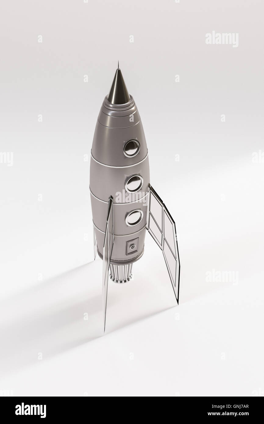 3d illustration of a space rocket isolated on white background Stock ...