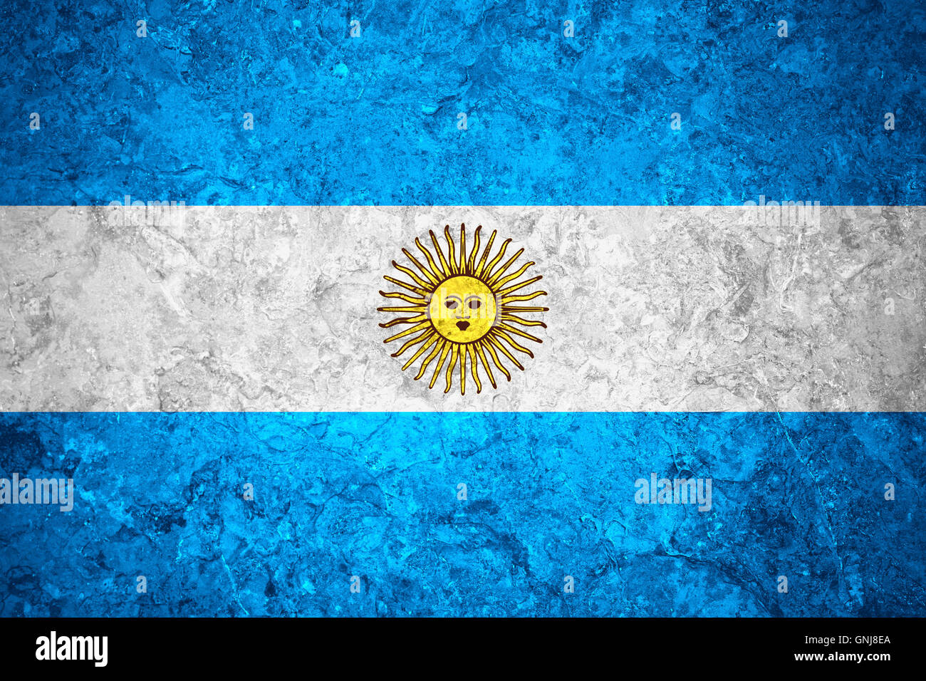 flag of Argentina or Argentinian banner on vintage background Stock Photo