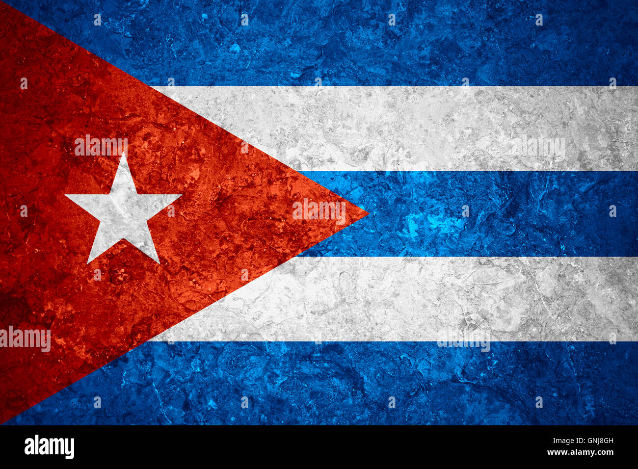 flag of Cuba or Cuban banner on vintage background Stock Photo