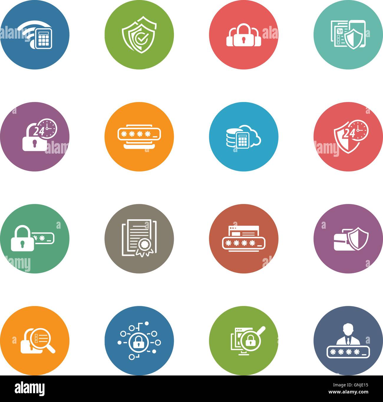 Flat Design Security and Protection Icons Set Stock Vector Image & Art ...