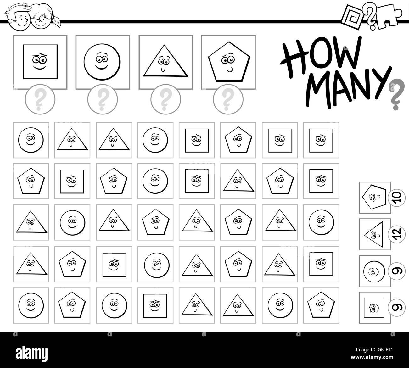 counting activity coloring book Stock Vector Image & Art - Alamy
