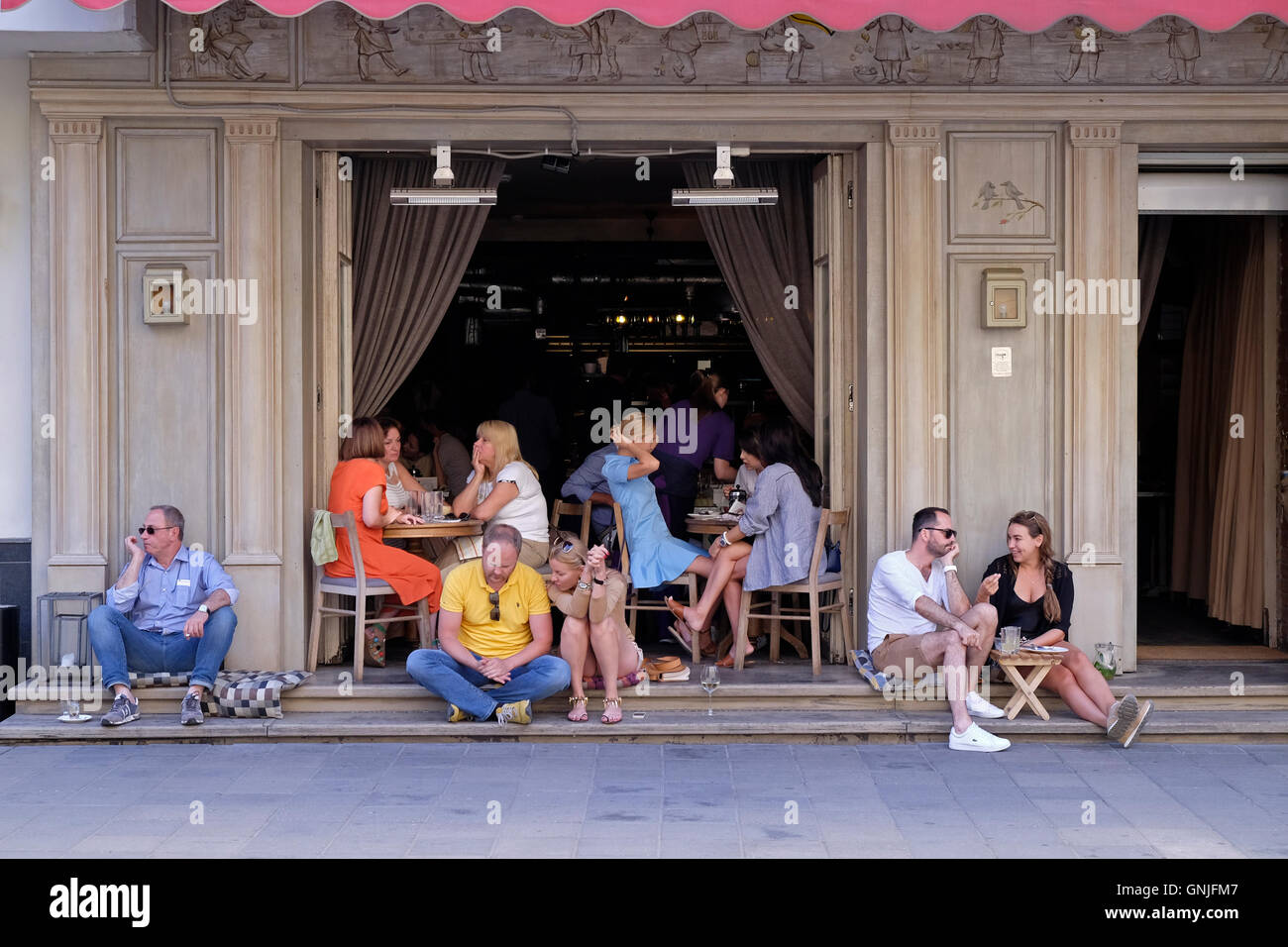 A coffeehouse in Presnensky District of downtown Moscow, Russia. Stock Photo