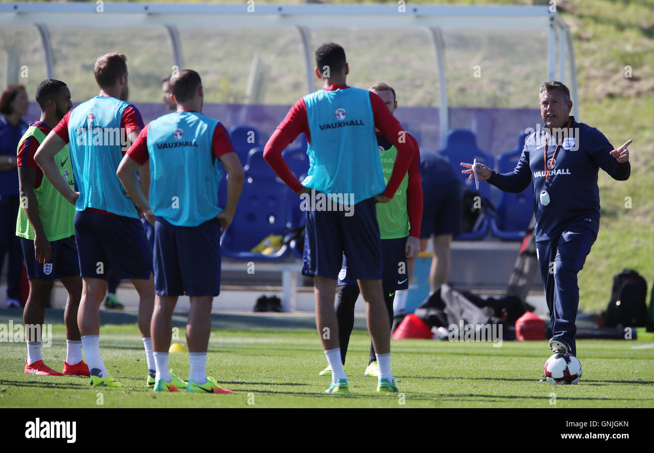 England first-team coach Craig Shakespeare during a training session at ...