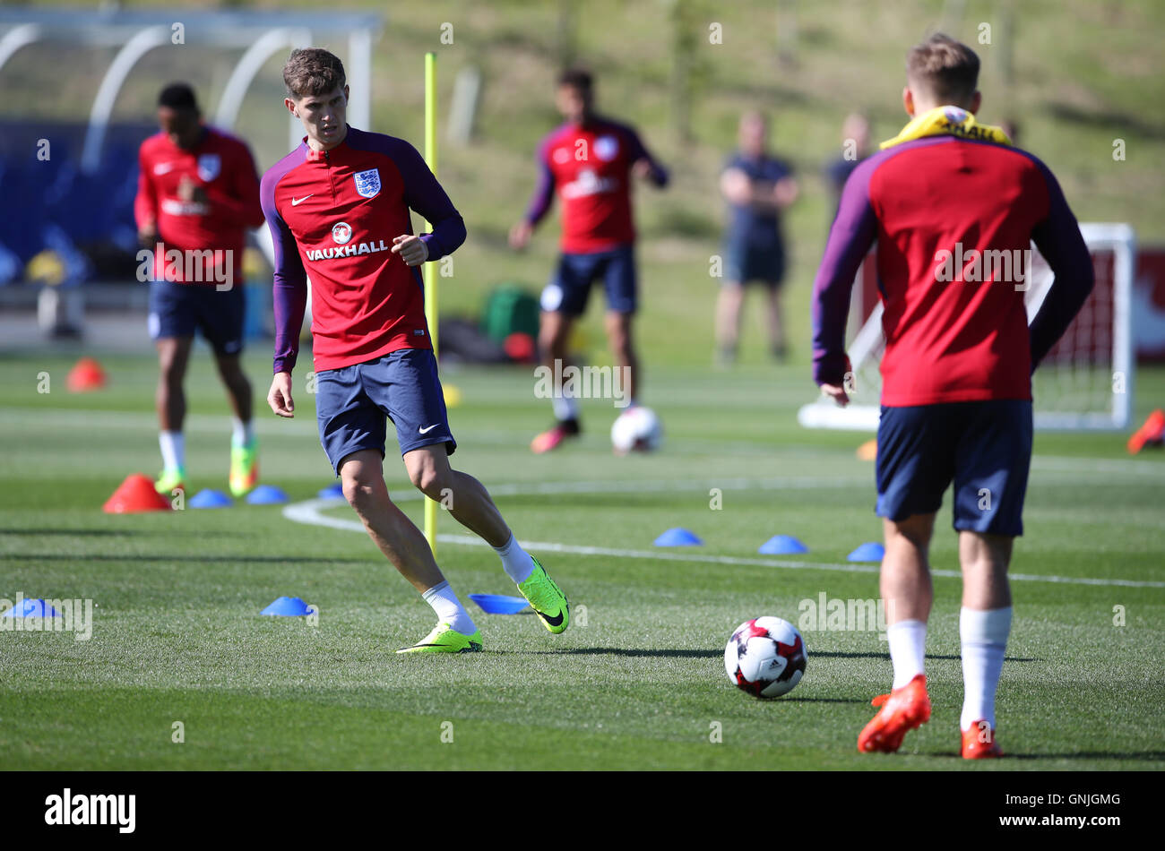 England's John Stones during a training session at St George's Park, Burton. Picture date: Tuesday August 30, 2016. See PA story SOCCER England. Photo credit should read: Nick Potts/PA Wire. Stock Photo