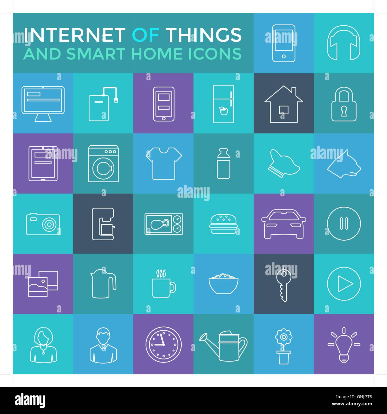 Smart Home And Internet Of Things Icon Set Stock Vector Image & Art - Alamy