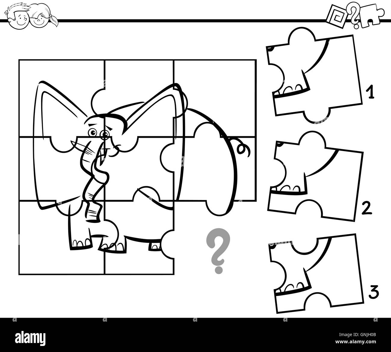 jigsaw activity coloring task Stock Vector Image & Art Alamy