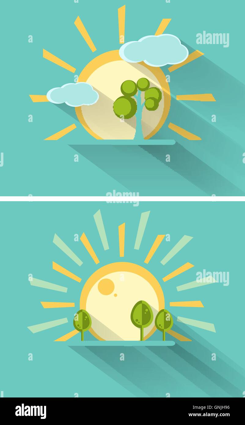 Minimalist sun vector hi-res stock photography and images - Alamy