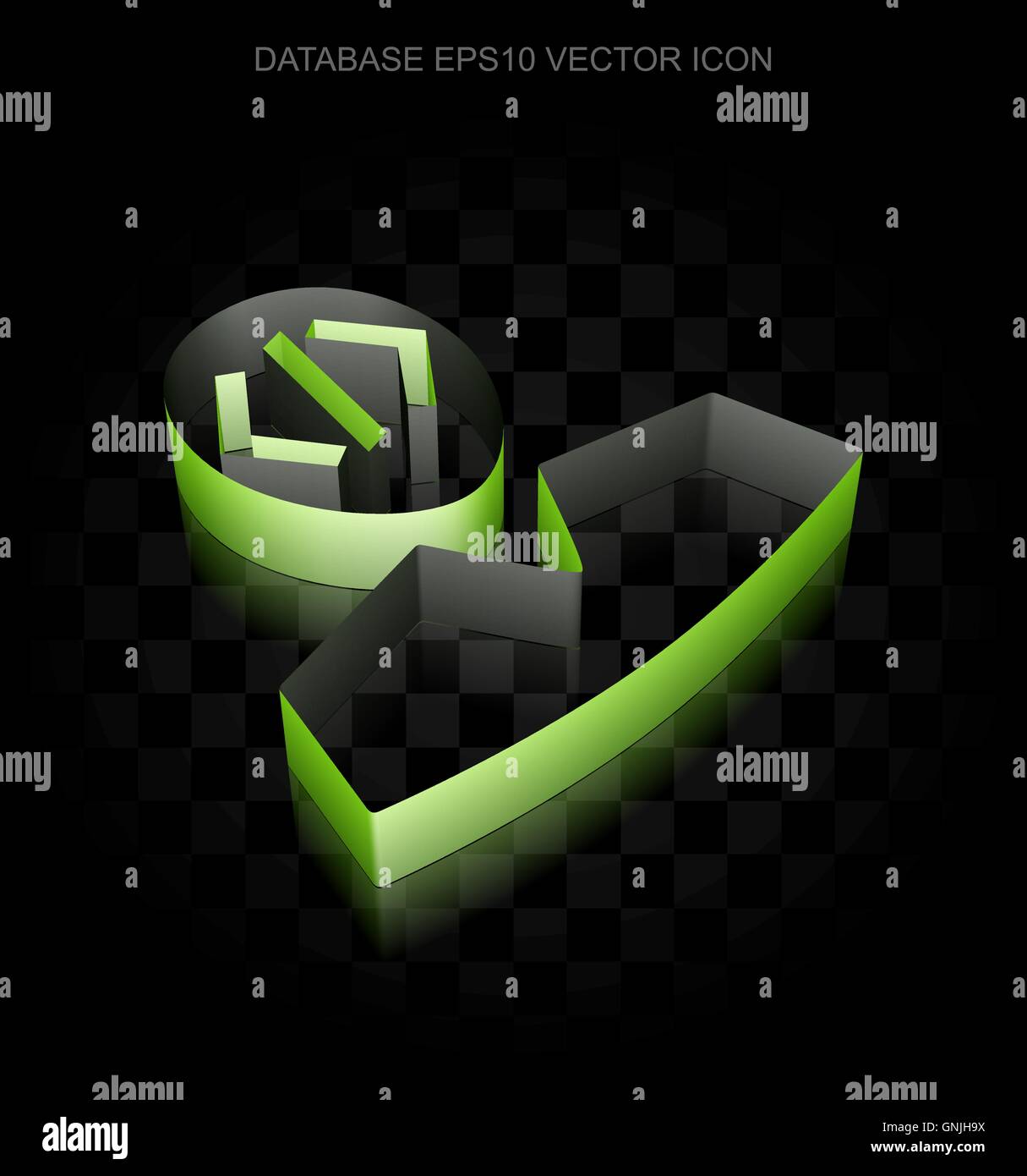 Programming icon: Green 3d Programmer made of paper, transparent shadow, EPS 10 vector. Stock Vector
