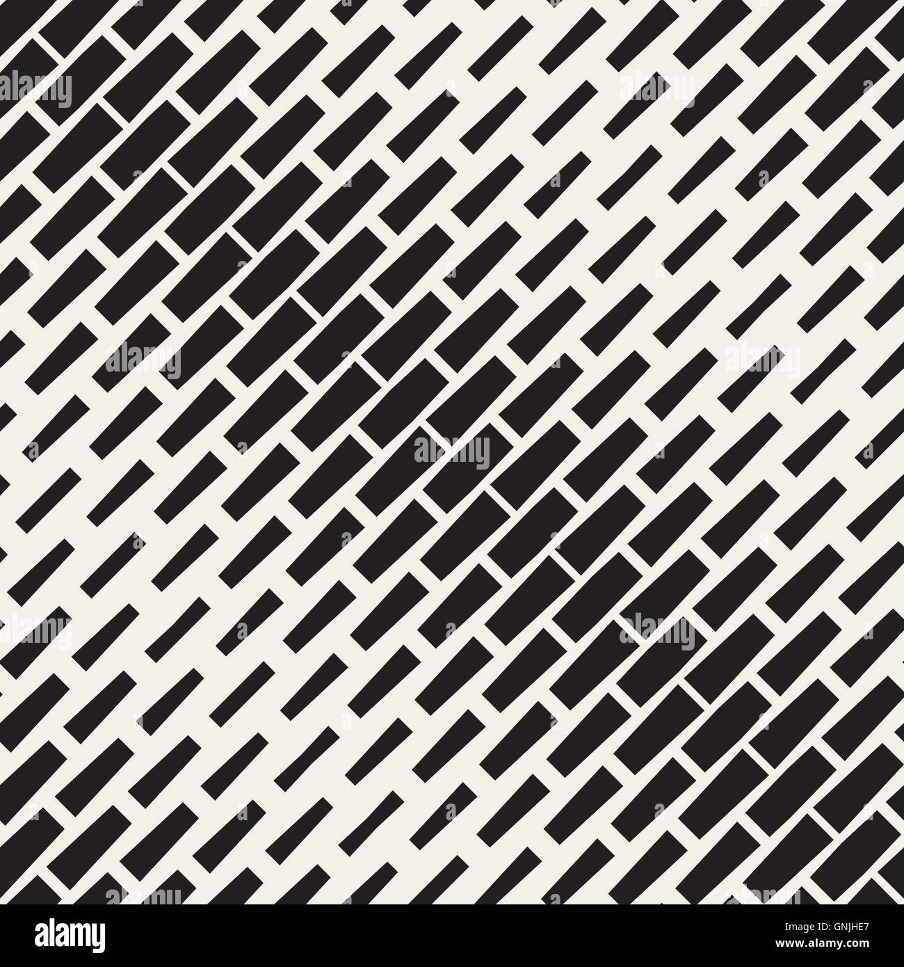 Vector Seamless Black And White Diagonal Halftone Rectangles Pattern ...
