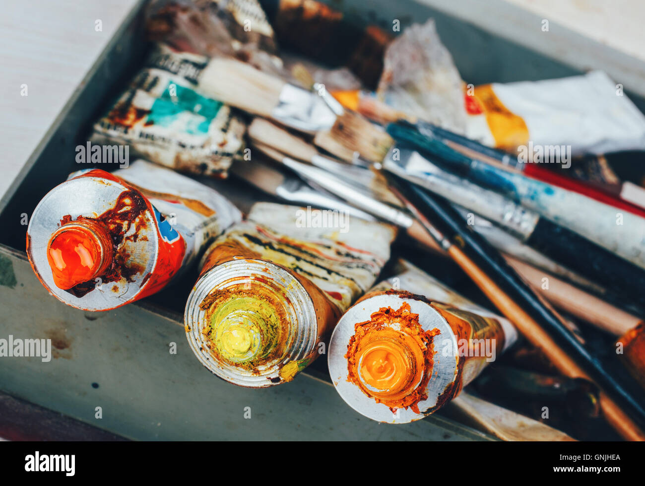Old Paint tubes Stock Photo