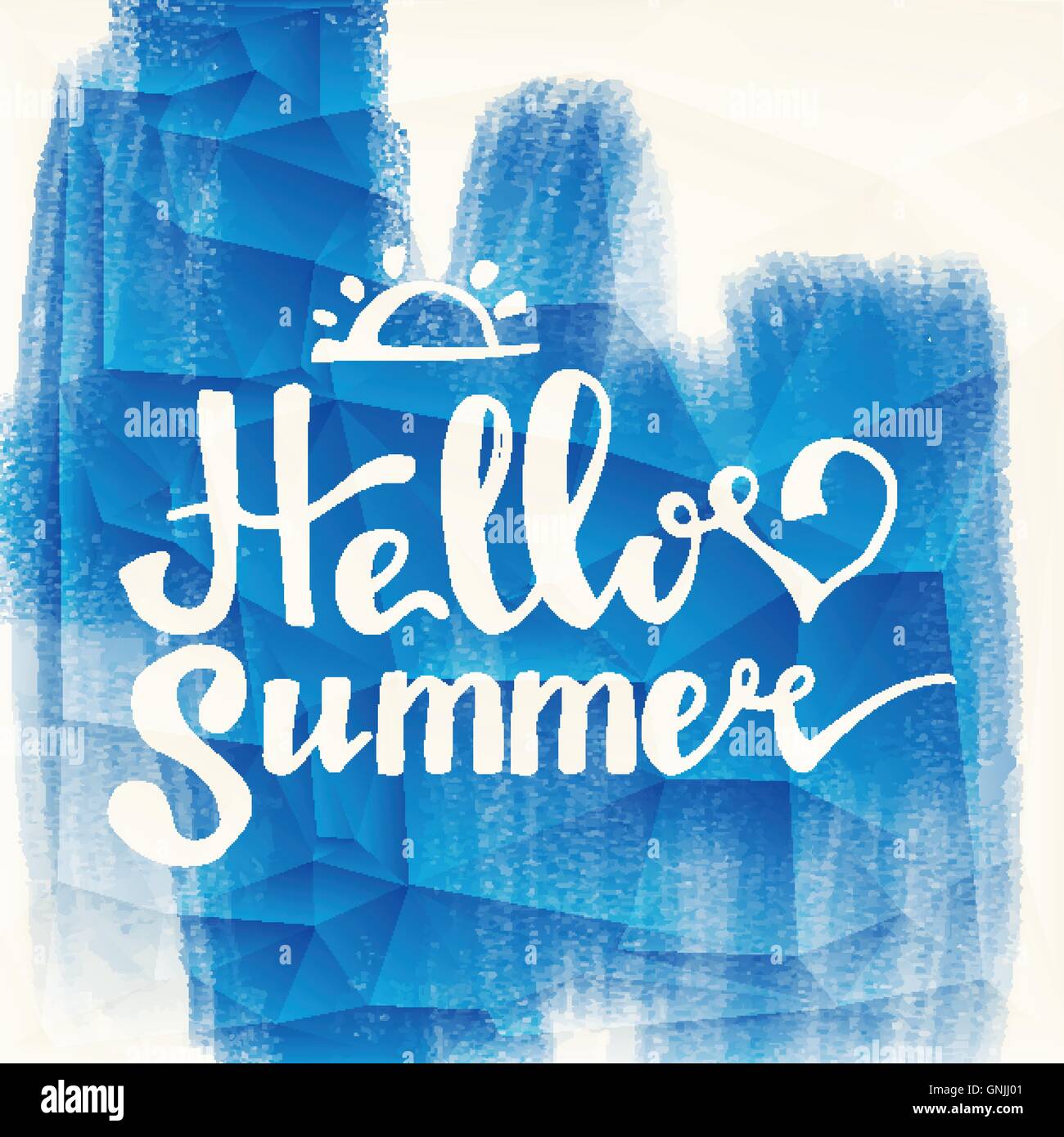 Watercolor watermelons and lettering hello summer Stock Vector Image ...