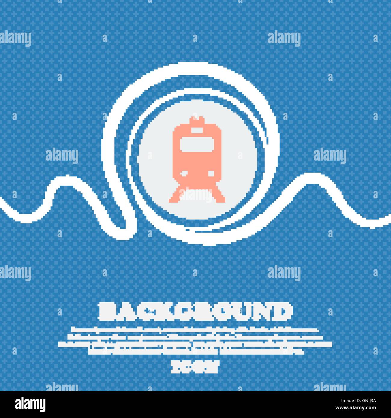 train sign icon. Blue and white abstract background flecked with space for text and your design. Vector Stock Vector