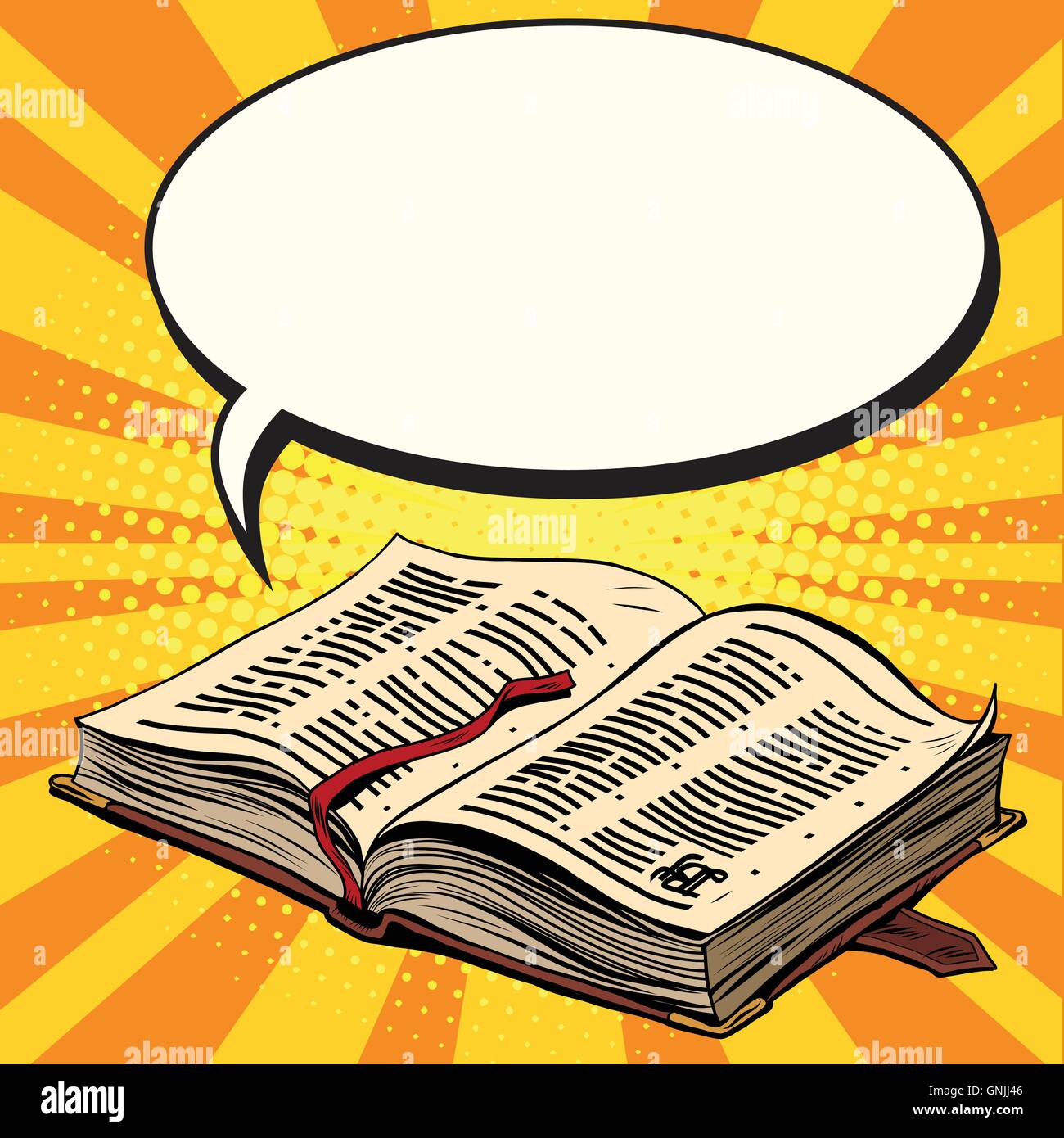 Old book and comic bubble Stock Vector