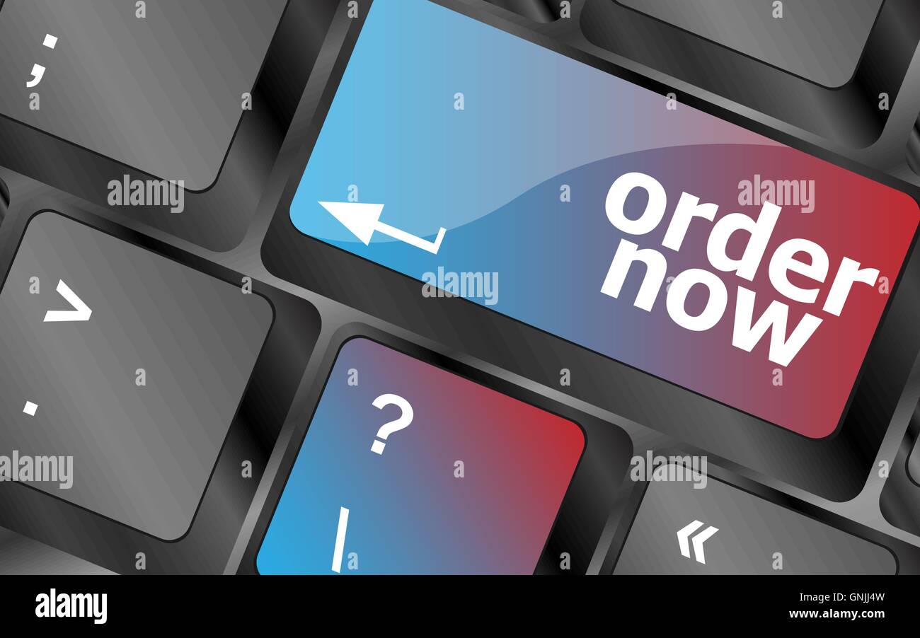 Order now computer key showing online purchases and shopping . keyboard