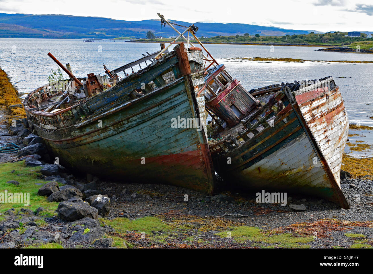 Abandoned Fishing Boats, Salen, Isle of Mull Stock Photo - Alamy