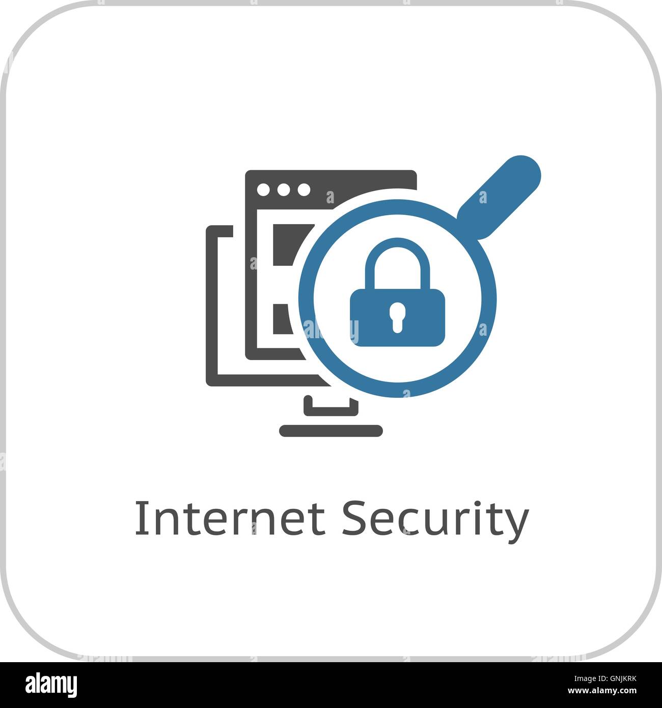 Internet Security Icon. Flat Design. Stock Vector