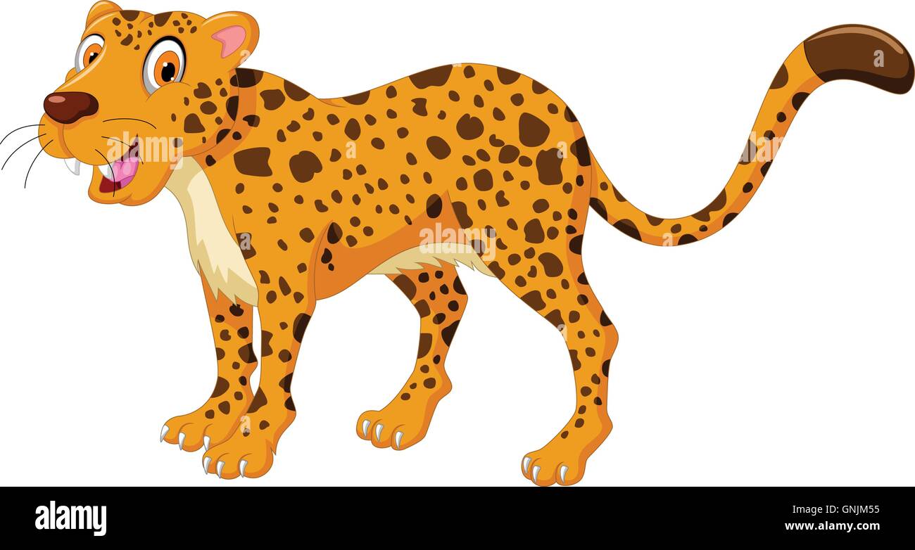 cute cheetah cartoon posing Stock Vector