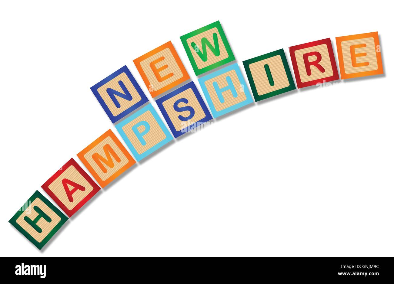 New Hampshire Wooden Block Letters Stock Vector Image & Art Alamy