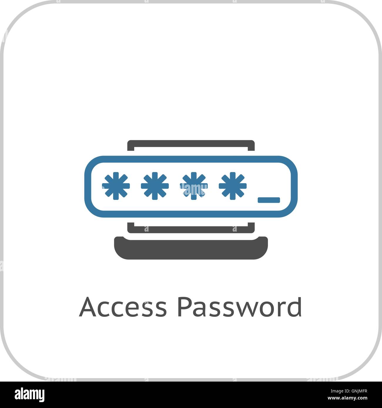 Access Password Icon. Flat Design. Stock Vector