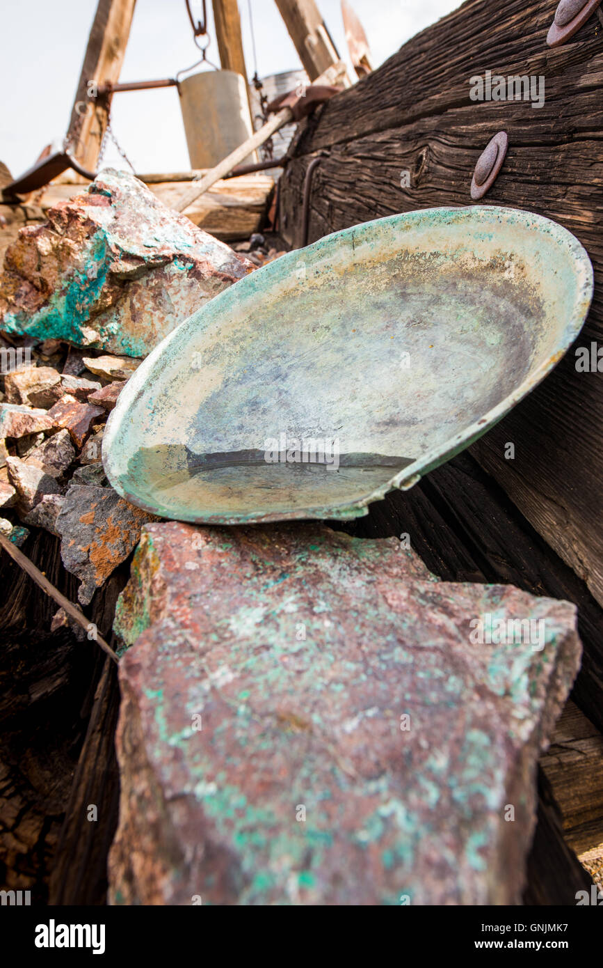 Old Gold Panning Equipment Chloride Arizona Stock Photo