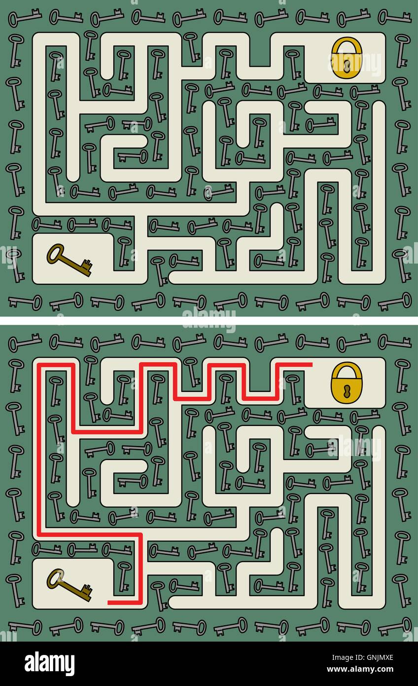 Easy key maze Stock Vector Image & Art Alamy