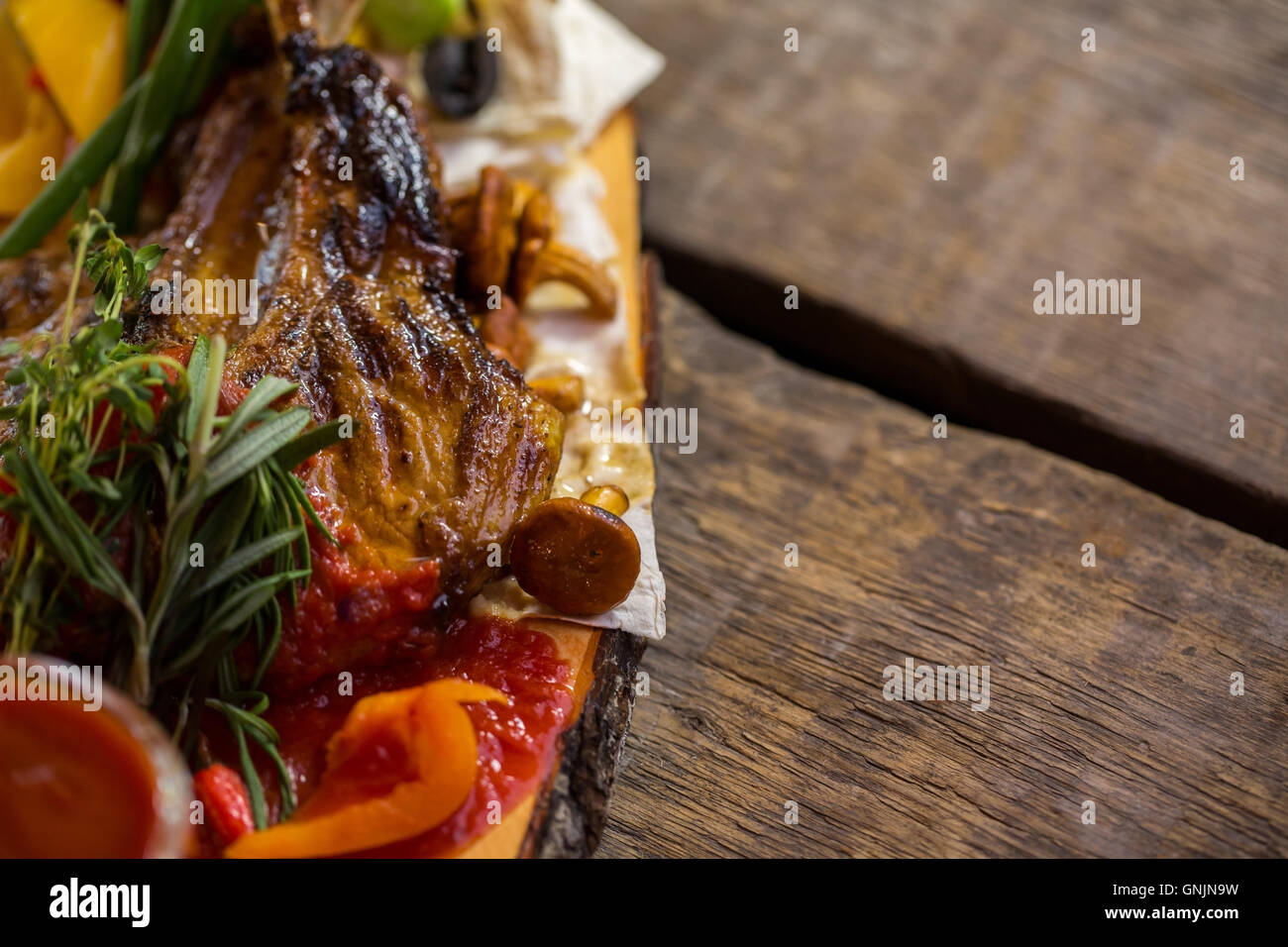 Cooked meat with sauce Stock Photo Alamy