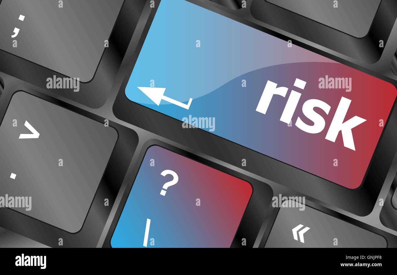 risk management keyboard key showing business insurance concept