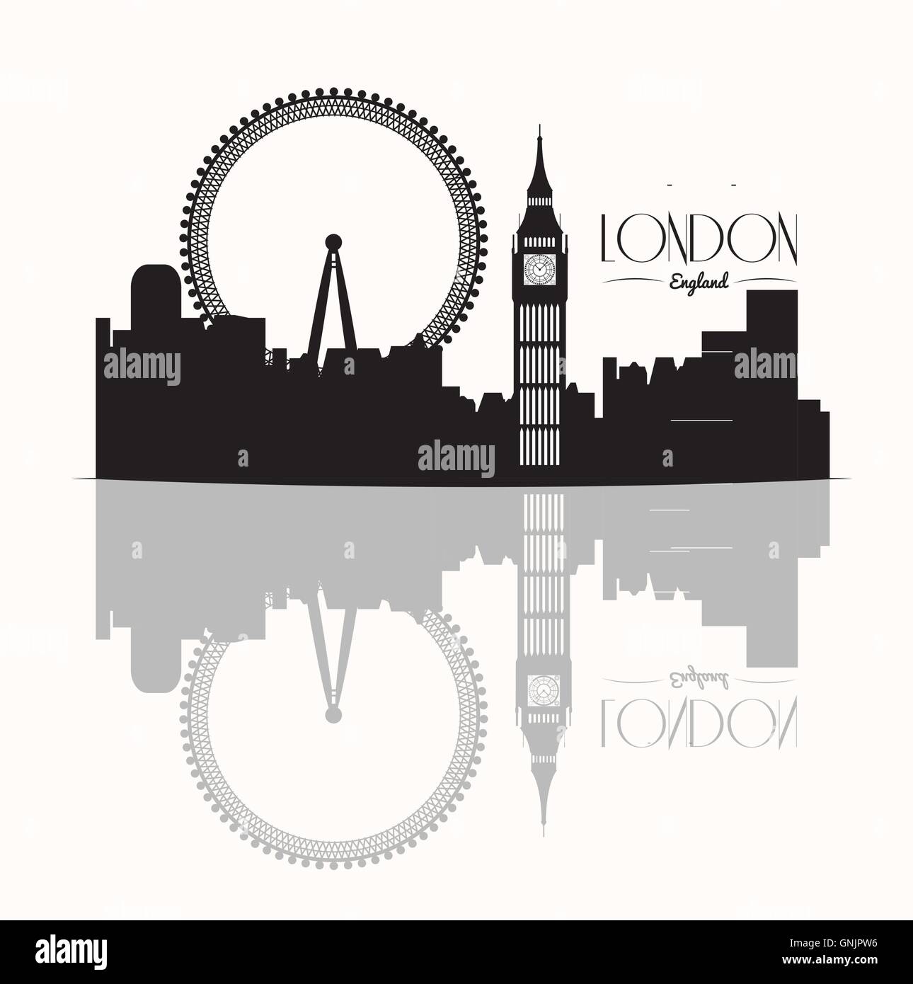 London Skyline Silhouette Cut Out Stock Images & Pictures - Alamy