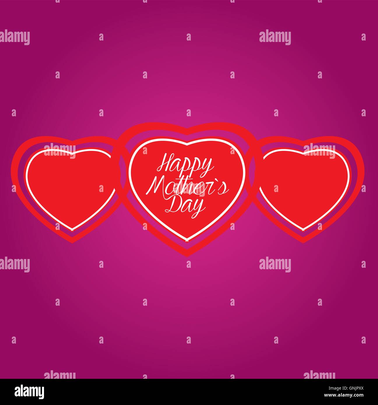 Isolated group of hearts with text on a colored background for mother's ...
