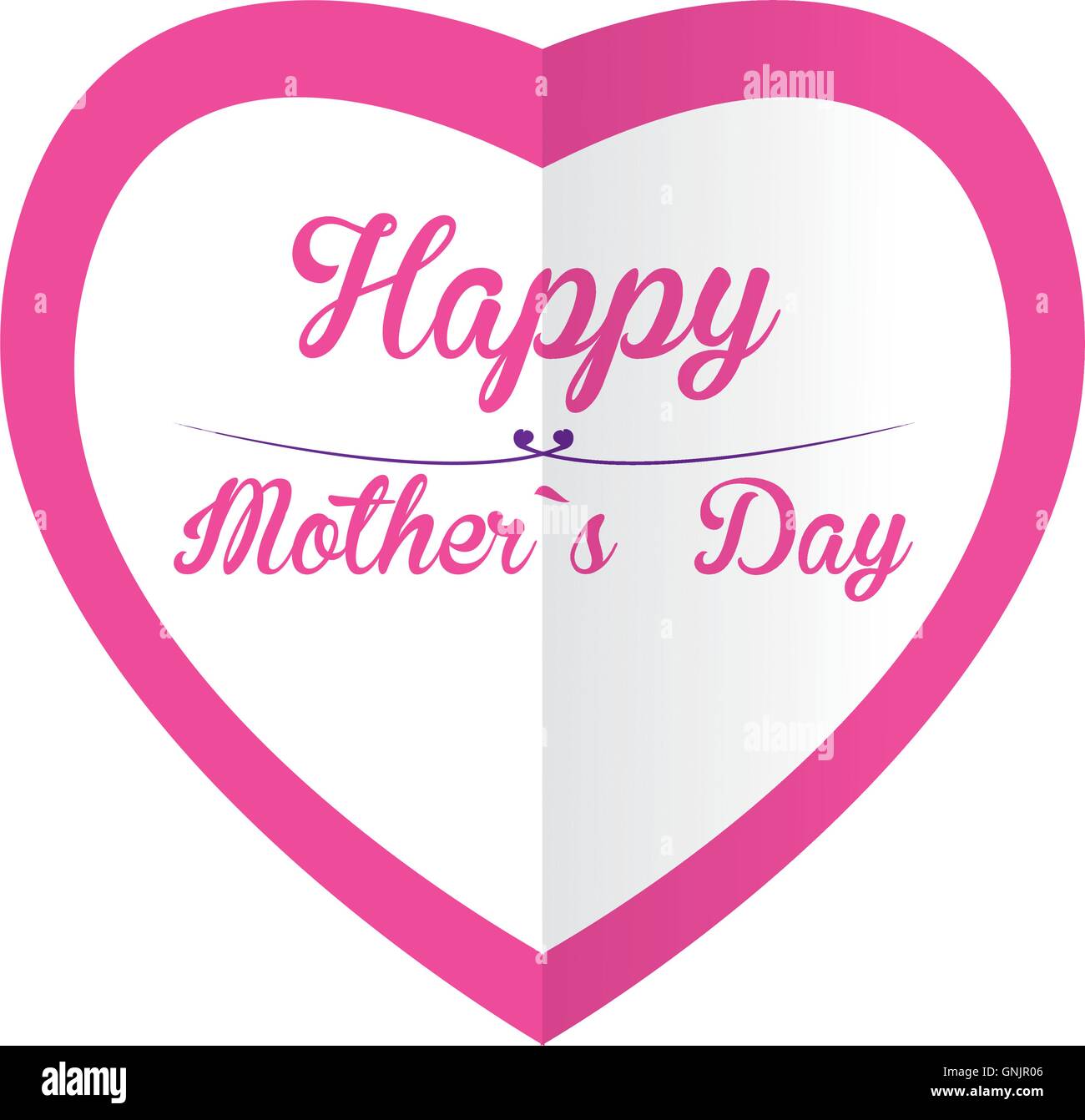 Isolated heart shape with text on a white background for mother's day ...