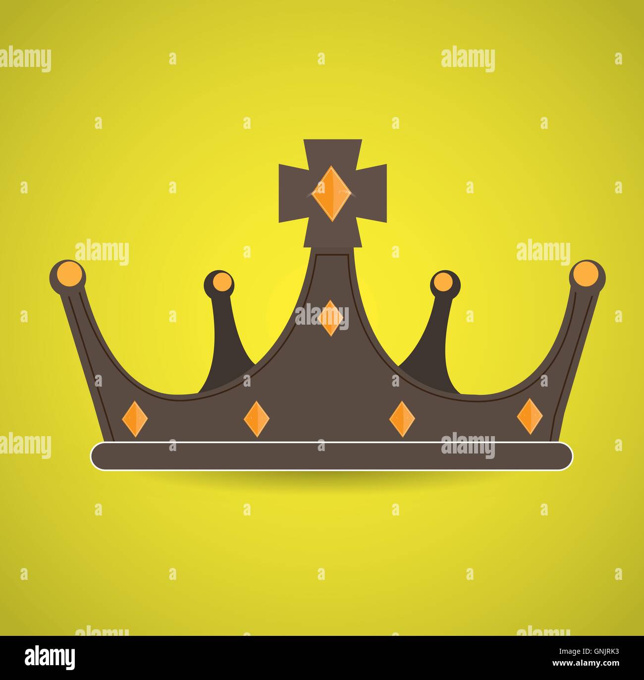 Isolated royal crown on a yellow background Stock Vector Image & Art ...