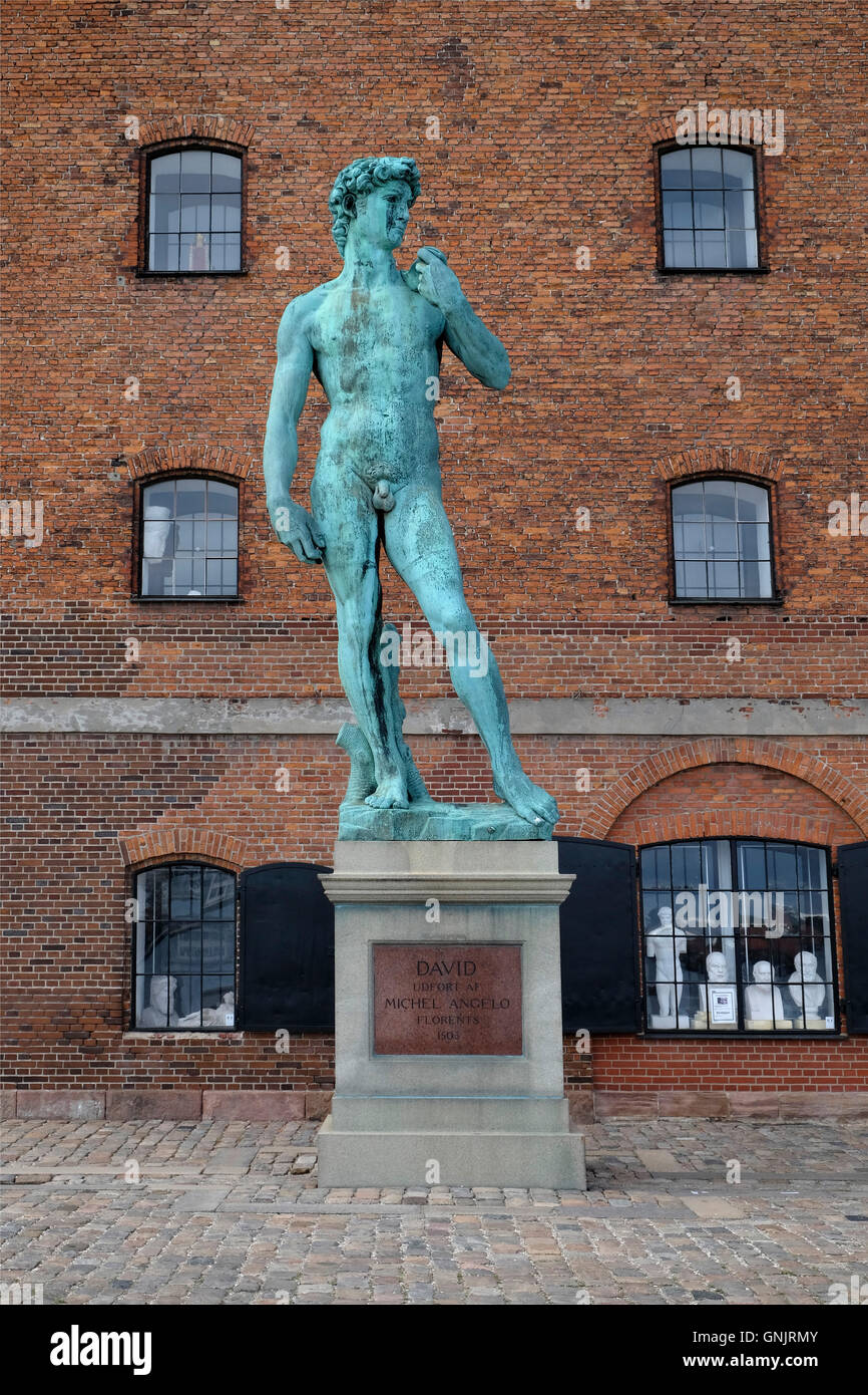 David Denmark Denmark, Copenhagen, Copy of Michelangelo's David sculpture Stock Photo ...