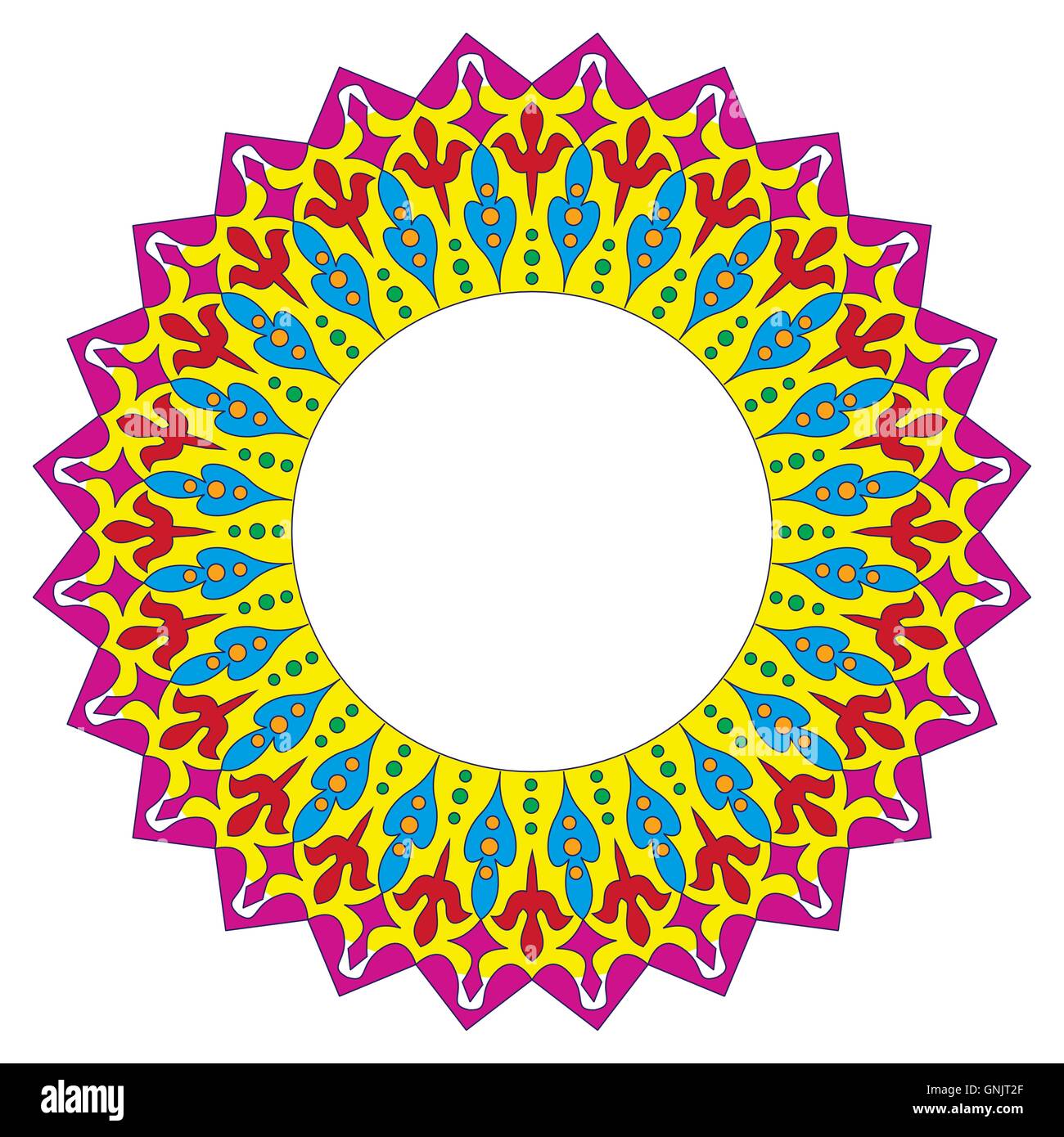 Vector colorful round lace frame Stock Vector Image & Art - Alamy
