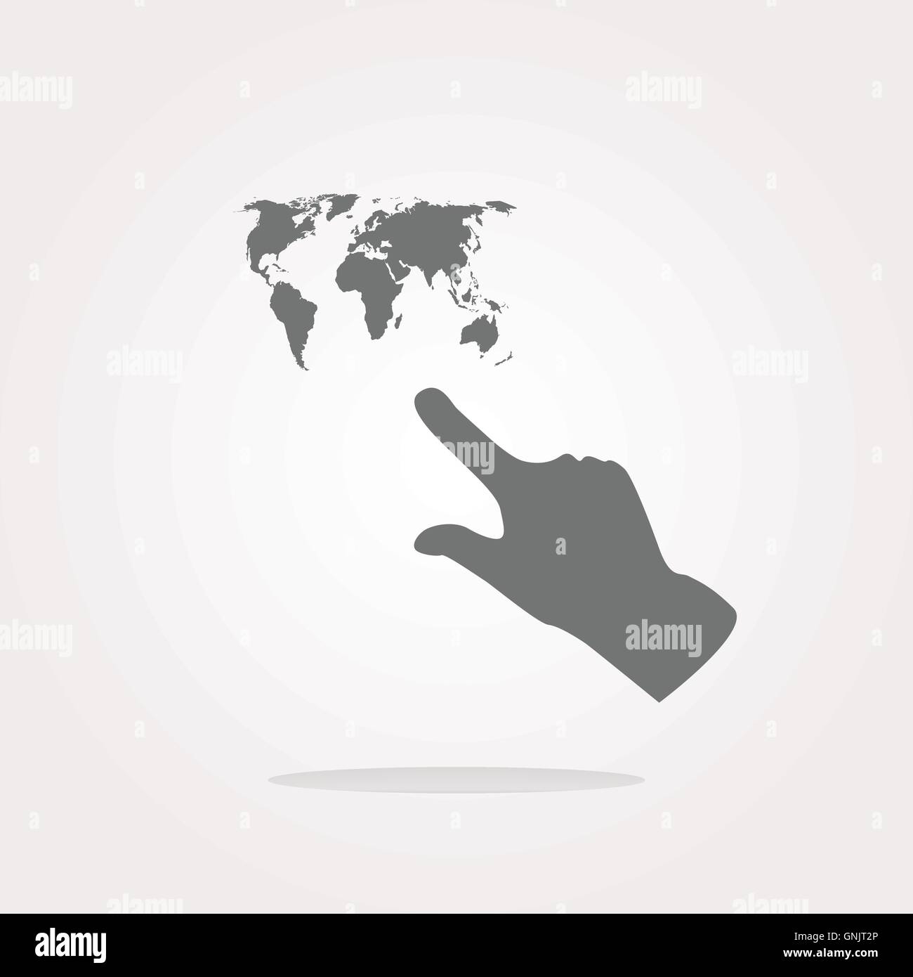 icon with people hand and world map sign. Arrows symbol. Icon for App ...