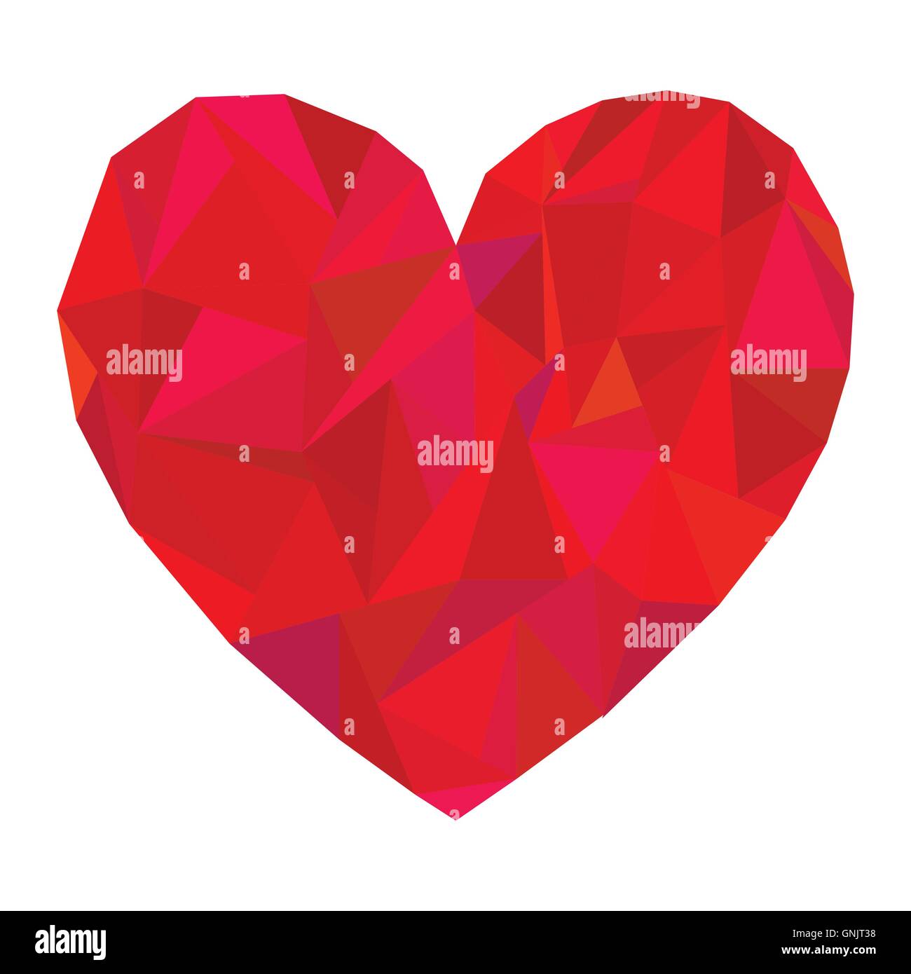 Vector polygonal red heart on white background Stock Vector Image & Art ...
