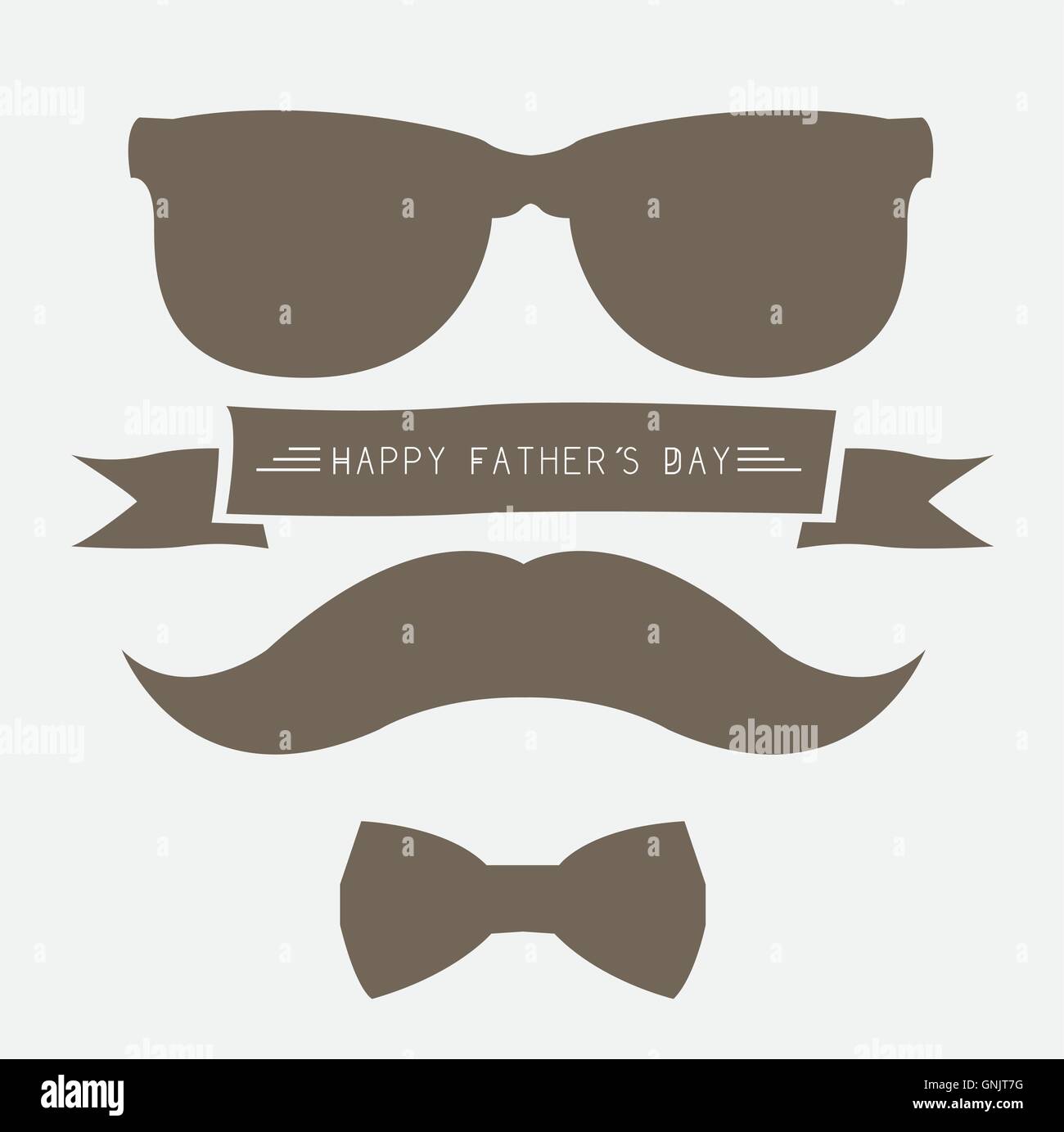 White background with some hipster icons for father's day celebrations ...