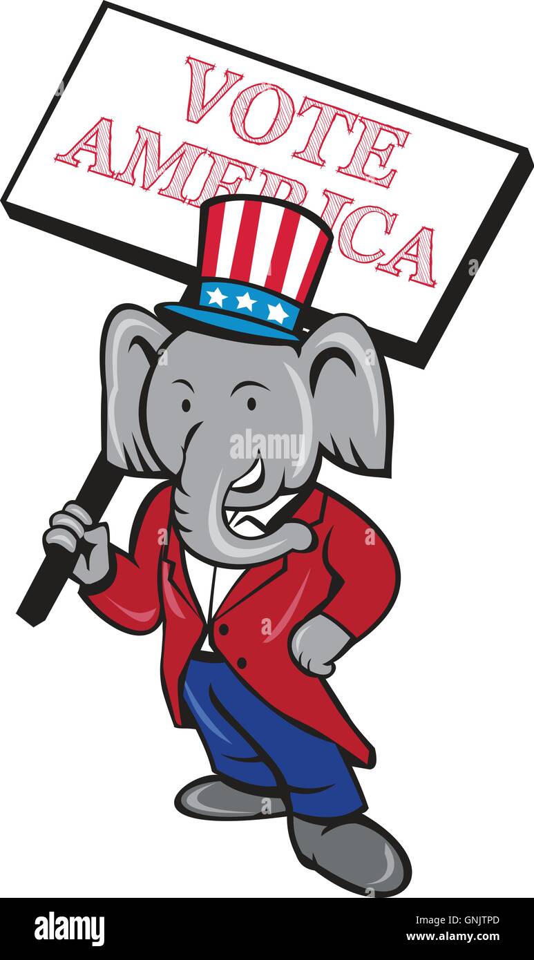 Republican Elephant Mascot Vote America Cartoon Stock Vector Image Art Alamy