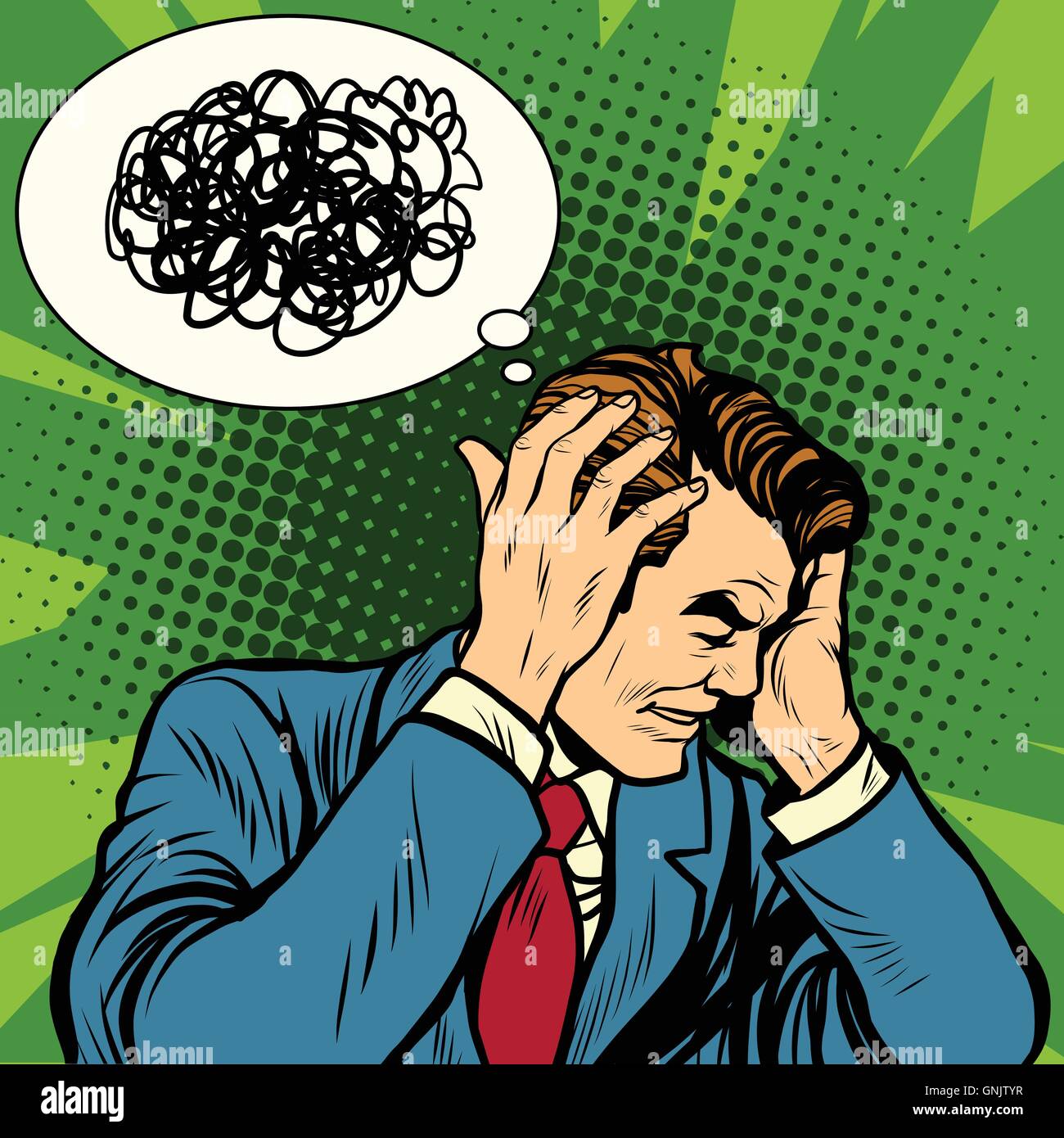 Male headache confused Stock Vector Image & Art - Alamy