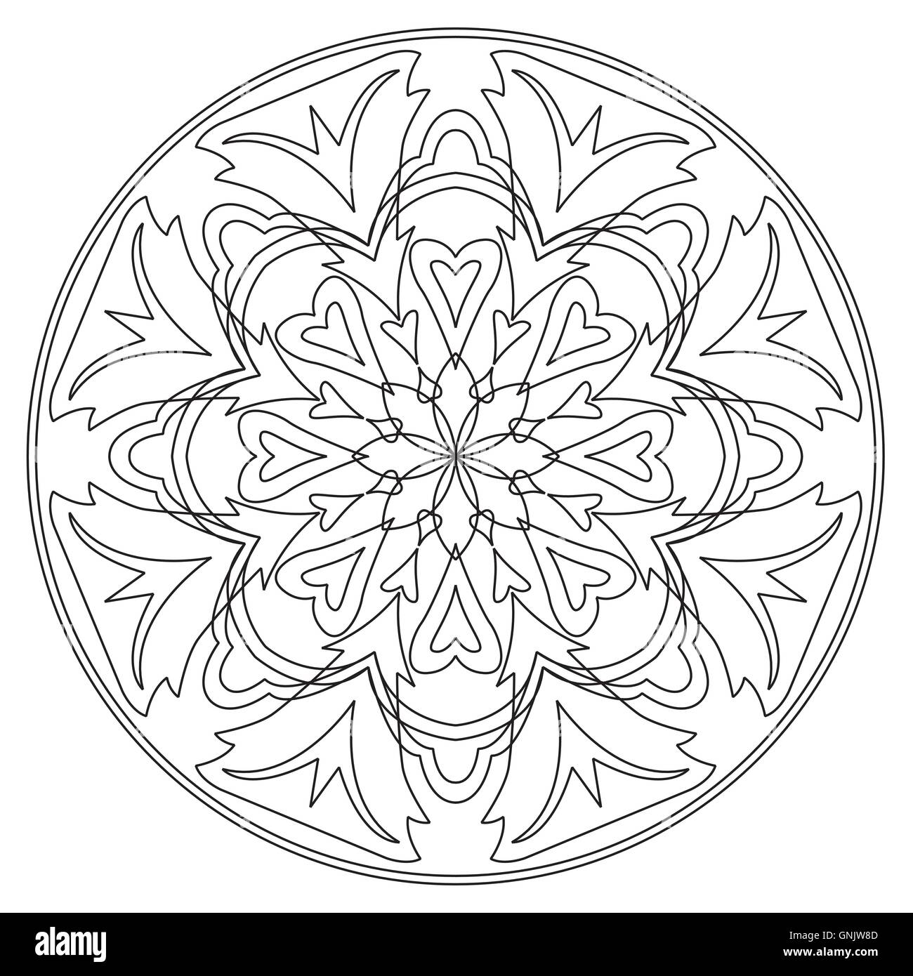 Vector mandala in black and white stock image